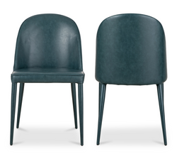 Burton Dining Chair Dark Teal Vegan Leather - Set Of Two